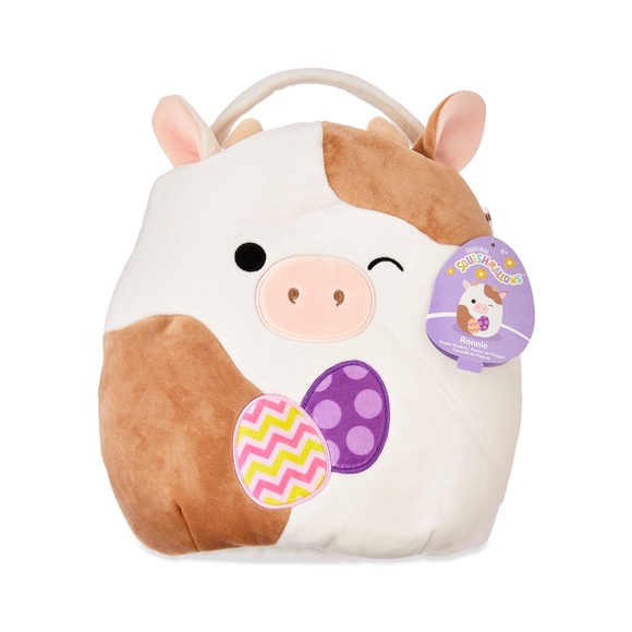 NWT 12” Ronnie the Cow Squishmallow Easter Treat Pail / Basket - Picture 1 of 2